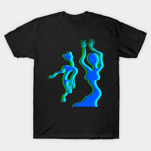 Lazer Guided Melodies (blue) T-Shirt by Joada